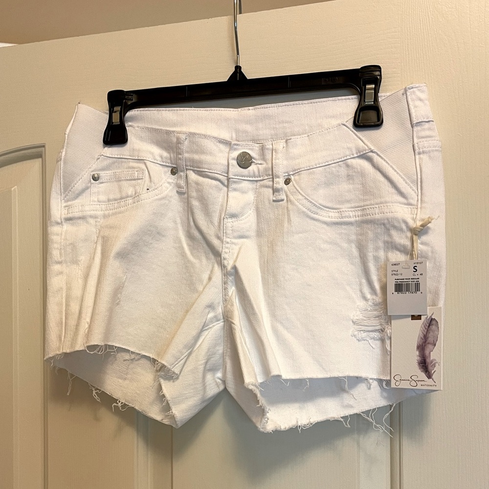 Maternity Denim Shorts with Stretch Sides